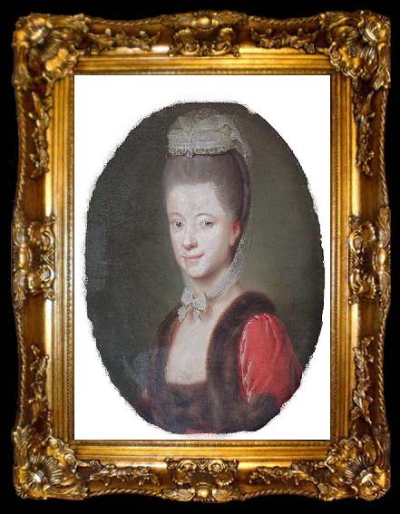 framed  Jens Juel Portrait of Agnete Marie Hielmstierne (1753-1838), wife of Marcus Gerhard Rosen Crone, ta009-2